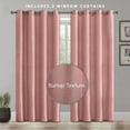 thumbnail image 2 of Mocassi Blackout Grommet Top Curtains - 2 Panel Set - Window Treatment, Thermal Insulated, Room Darkening, Energy Saving Window Drapes for Living Room (Set of 2) - W54" X 95inch, Blush, 2 of 7