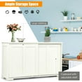 thumbnail image 5 of Kepooman Sideboard Buffet, Kitchen Storage Cabinet,Kitchen Storage Cupboard Cabinet with Sliding Door-Antique White, 5 of 12