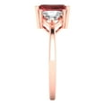 thumbnail image 3 of Clara Pucci 14K Rose Gold 2.82ct Garnet Three-Stone Ring for Women, 3 of 8