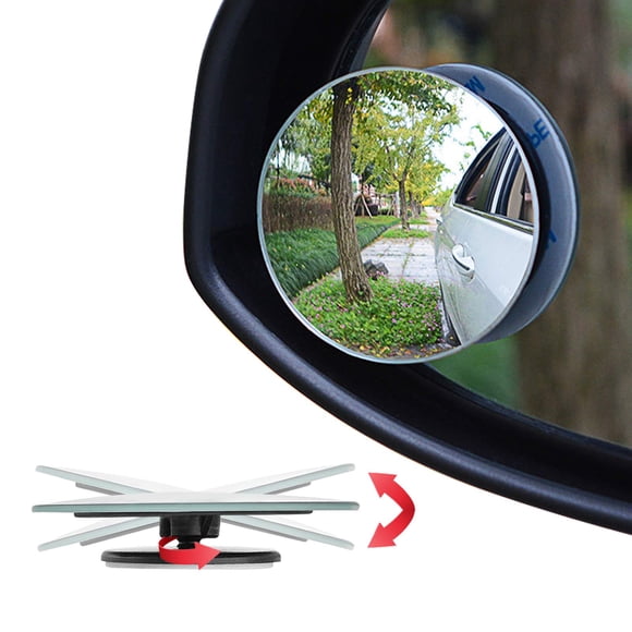 Espejos Ampper Round HD de vidrio convexo para puntos ciegos, paquete de 4