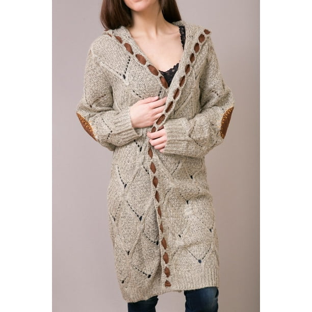 Pol Pol New Beige Womens Size Small S Hooded Open Front Cardigan Sweater Walmart Com Walmart Com