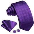 thumbnail image 3 of Juego de corbatas Barry.Wang Silk de 150 cm, color morado, 3 of 6
