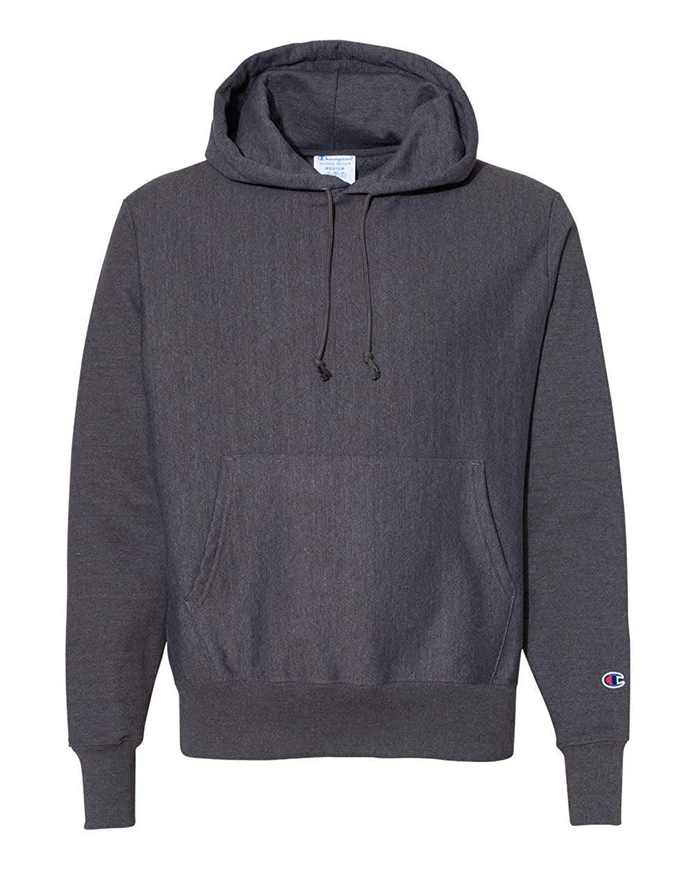 Champion Mens Reverse Weave Fleece Hoodie, L, Charcoal Heather