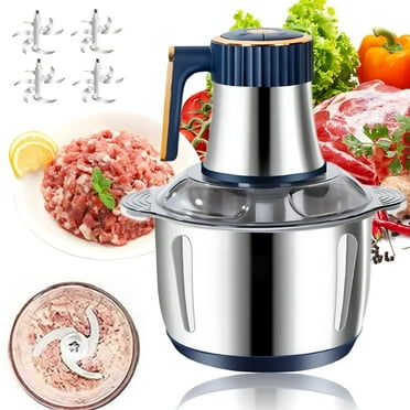 Petyoung Food Processor,5-Speed Modes Electric Food Chopper with 6-leaf blade,5L Stainless Steel Large Capacity Fully Automatic Meat Grinder for Home Use, Mincing for Meats Vegetables Fruits Nuts