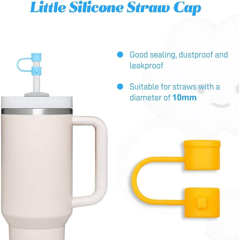 12PCS Silicone Straw Covers Cap Compatible with Stanley 30&40 Oz Cup, 10mm  Cute Flower Straw Toppers for Tumblers, Dust-Proof Drinking Straw Caps for