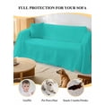 thumbnail image 4 of Turquoise Couch Cover, Modern Pure Turquoise Oversized Sofa Cover Blanket for 3 Cushion Couch, Sectional Sofa Slipcover Furniture Protector for Living Room Bedroom 71''x150'', 4 of 9