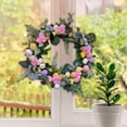 thumbnail image 4 of serony Couronne de Pâques Artificielle 45cm Accessoire Photo pour Intérieur Extérieur Série Rose, 4 of 9