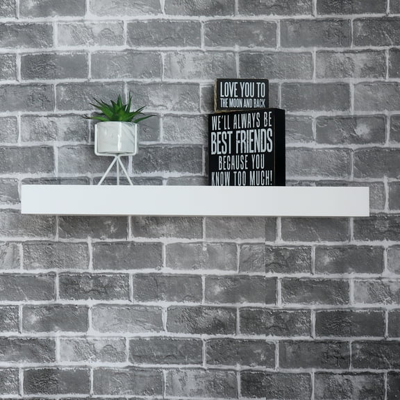 WELLAND 24 inch Mission Floating Shelves Wall Mounted Shelves Display Rack, 23 3/4"L x 9 1/4"D x 2"T, White