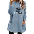 thumbnail image 2 of Neewe Womens Oversized Sweatshirts Crewneck Long Sleeve Tops Warm Pullover Winter Fashion Clothes with Pocket, 2 of 4