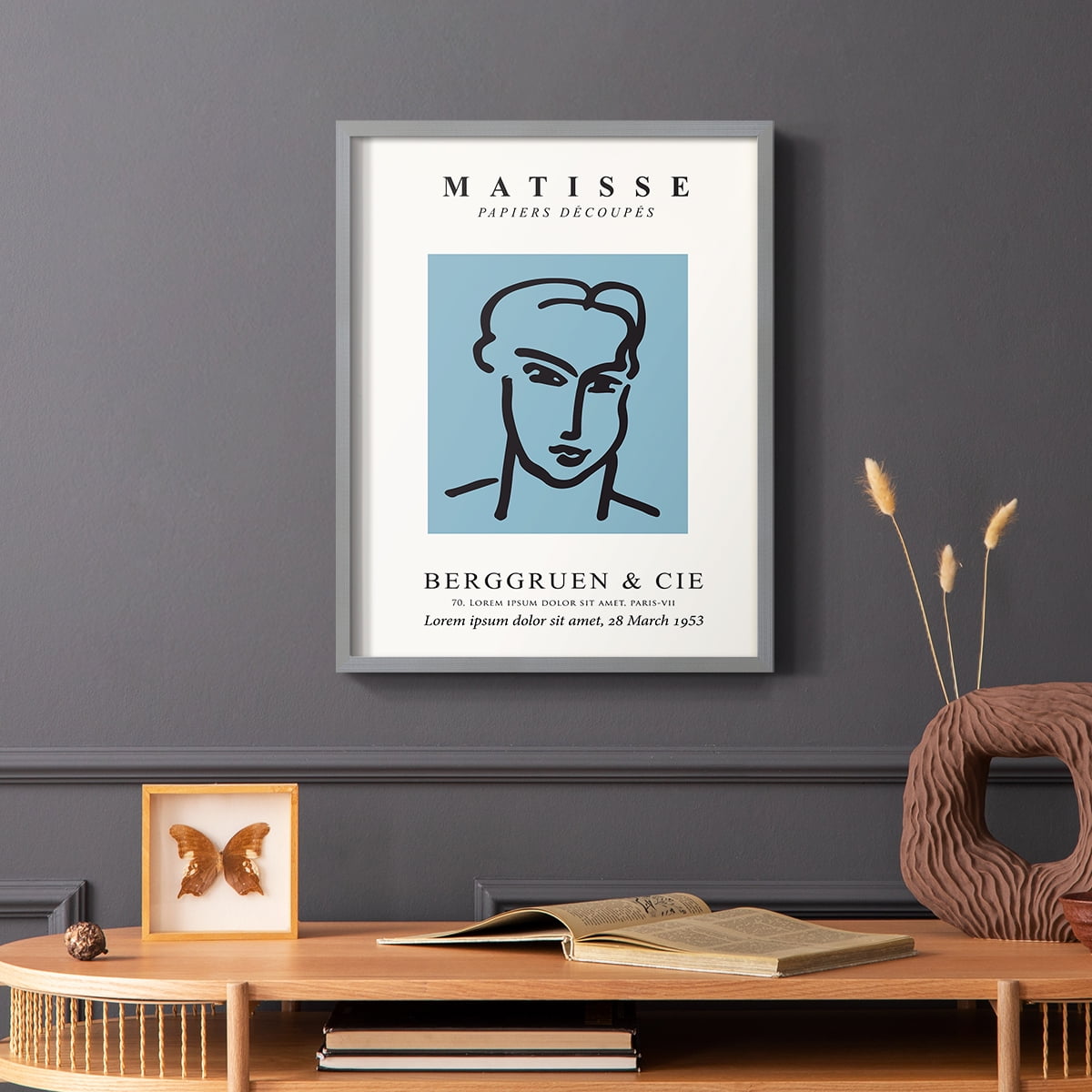 Matisse CXXXVI Framed Print in Gray Solid Wood 16 x 20 Framed Print