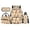 Apple Capybara Print, variant on Pink Strawberry Floral Backpack Set with Thermal Lunch Bag Water Bottle Holder and Pencil Pouch for Camping Outdoor Large Capacity Satchel Laptop Bags for Middle School