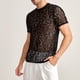 thumbnail image 4 of pstuiky Camisa de manga corta para hombre, Camiseta informal de manga corta con cuello redondo y encaje para hombre camisetas de hombre m, 4 of 7