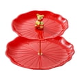 thumbnail image 2 of Soporte para cupcakes y postres, soporte para pasteles, centro de mesa, elegante soporte para cupcakes de 2 niveles Oso rojo con oro, 2 of 8