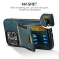 thumbnail image 3 of Magnetic for iPhone 16 Pro Case Wallet Card Holder, Classic Slim Fit PU Leather Kickstand Card Slot, for iPhone 16 Pro Drop Protective Phone Case Cover for Men Women, Blue, 3 of 5