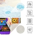 thumbnail image 3 of Yayeee Bath Rug for Bathroom Floor Non Slip Rectangle Fluffy Soft Absorbent Mat, 16"x24", Purple Simple Triangles, 3 of 7