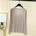 thumbnail image 4 of Ounisa Women's Long-Sleeve Solid Crew-Neck T-Shirt Classic-Fit Shirt Soft Breathable Casual Tee Internal Construction Basic Tops, 4 of 6