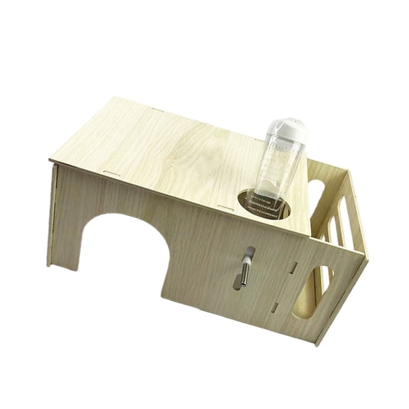 Zeiwohndc Wood Pet House Shelter Place with Feeders And Waterer Rack For Guinea Pigs