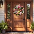 thumbnail image 5 of Lively Spring Wreath, Greenery Door Hanger with Floral Accents for Indoor Outdoor Party Decor, Easy-Clean Swag for Front Porch Wall Garden, 15.75x15.75in, 5 of 6