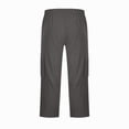 thumbnail image 4 of Mens 3/4 Length Cargo Capri Pants Drawstring Elastic Waist Summer Lightweight Casual Outdoor Hiking Athletic Cropped Trousers Dark Gray M, 4 of 7