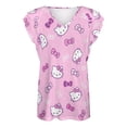 thumbnail image 4 of Hello Kitty Womens Summer Tops Ruffle Short Sleeve Tunic Tops V Neck Loose Fit Flowy T-Shirts, 4 of 7