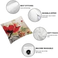 thumbnail image 4 of Acheng  Flower Throw Pillow Cushion Cover Set of 2, Red Poppy Flower Grungy Paint Brush Effect Beige Floral Design Digital Art Print, Decorative Square Accent Pillow Case, Red Ivory White, 4 of 6
