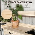 thumbnail image 6 of Outsunny Garden Potting Bench Table with Sink, Lockable Storage Cabinet and Open Shelf, Outdoor Planting Workstation with Steel Tabletop Natural Wood, 6 of 10