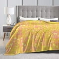 thumbnail image 6 of YFYANG Anti-Pilling Ultra-Soft Micro Fleece Cover Blanket for Bed Sofa, Yellow Geometric Circles Throw Blanket for All Seasons, 50"x40", 6 of 9