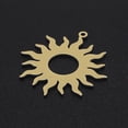 thumbnail image 2 of 5 colgantes de acero inoxidable 201 con diseño de eclipse solar, colgantes de sol, adornos, dijes de metal dorado, 2 of 2