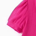 thumbnail image 5 of Barbie Girls 2 Piece Outfit Set Rib Knit Polo Shirt Puff Sleeve Ruffle Tiered Allover Print Skirt Sizes 4-5Y, 5 of 11