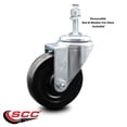 thumbnail image 2 of 4 Inch SS Hard Rubber Wheel Swivel 10mm Threaded Stem Caster Service Caster, 2 of 2
