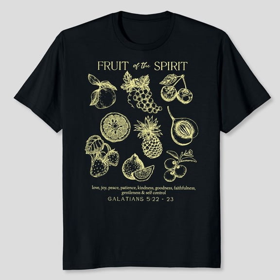 Fruit of the Spirit Christian Aesthetic Bible Verse Comfort Colors Oversized Beach Youth Group Shirts-Playing Game Men's and Women's Graphic Tee 100% Cotton by TBun, Full Sizes S-5XL