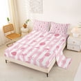 thumbnail image 2 of Erosebridal Pink Starfish Bow Knot Full Size Sheets 4-Piece for Girls,Ocean Theme Geometric Stripes Bed Sheets for Teens Adults,Luxury Bedroom Decor, 2 of 5