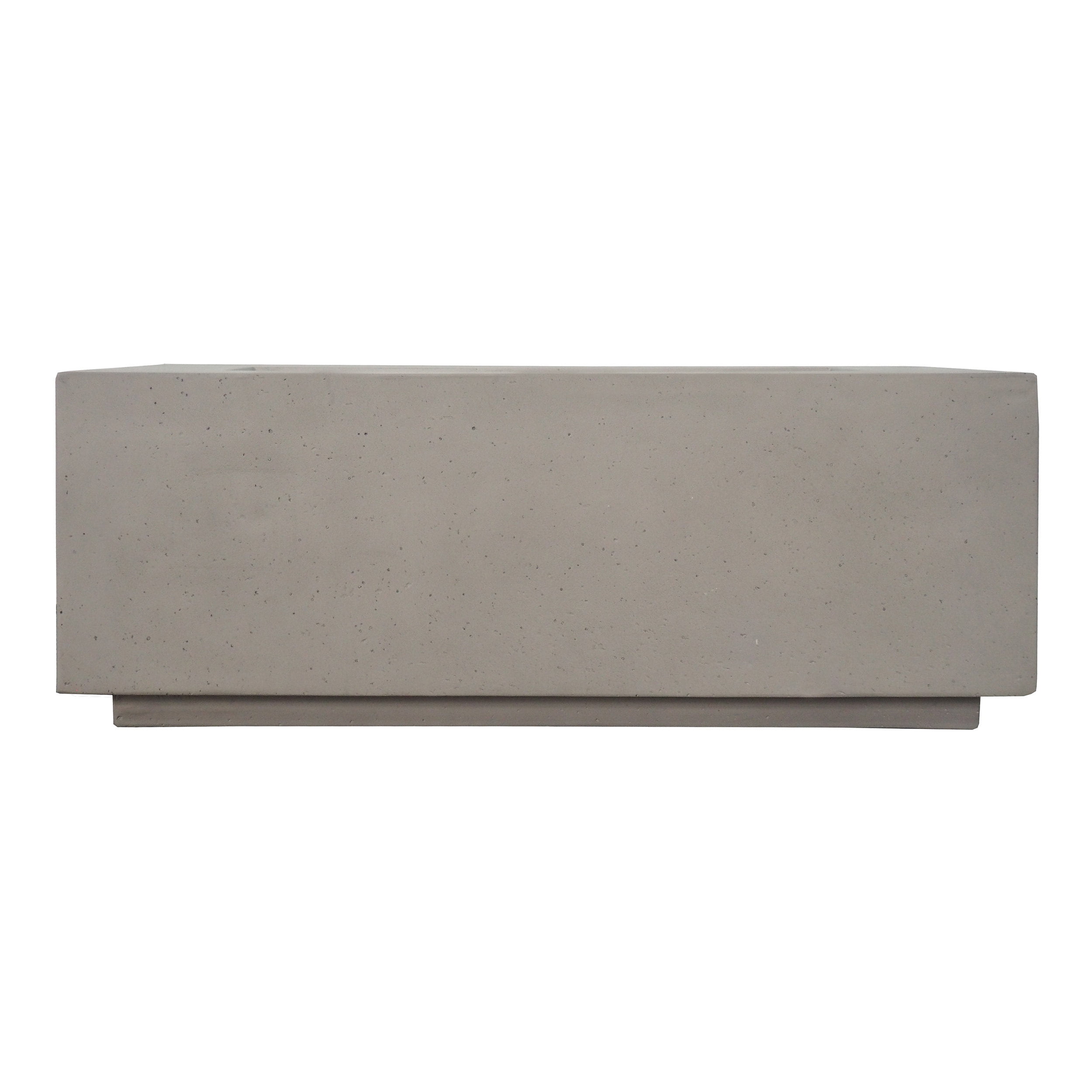 Leo Outdoor 40 Inch Light Weight Concrete Rectangle Gas Burning Fire Pit, Light Gray