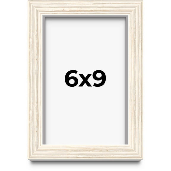 6x9 Shadow Box Frame White | 1.125 Inches Deep Real Wood Rustic Shadowbox Display Frame | UV