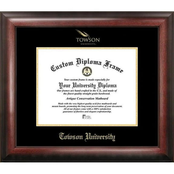 Campus Images MD999GED-1411 11 x 14 in. Towson University Gold Embossed Diploma Satin Mahogany Frame
