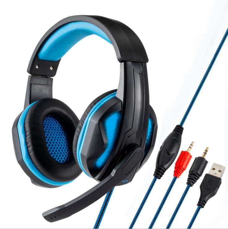 3.5mm Gaming Headset Stereo Headphones Wired LED Glowing Earphones w