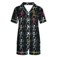 thumbnail image 5 of Ailaofu Halloween Pajamas Women Satin Silk Button Up Shirt And Shorts Pjs Sets 2 Piece Loungewear Sets Soft Sleepwear, 5 of 7
