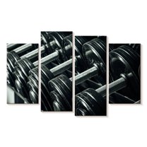 Elephant Stock Workout Loop Wall Art - Horizontal Multi Panel Canvas - Living Room Wall Decor - Sports Multi Panel - Gray And Black Decor - 30" x 18"