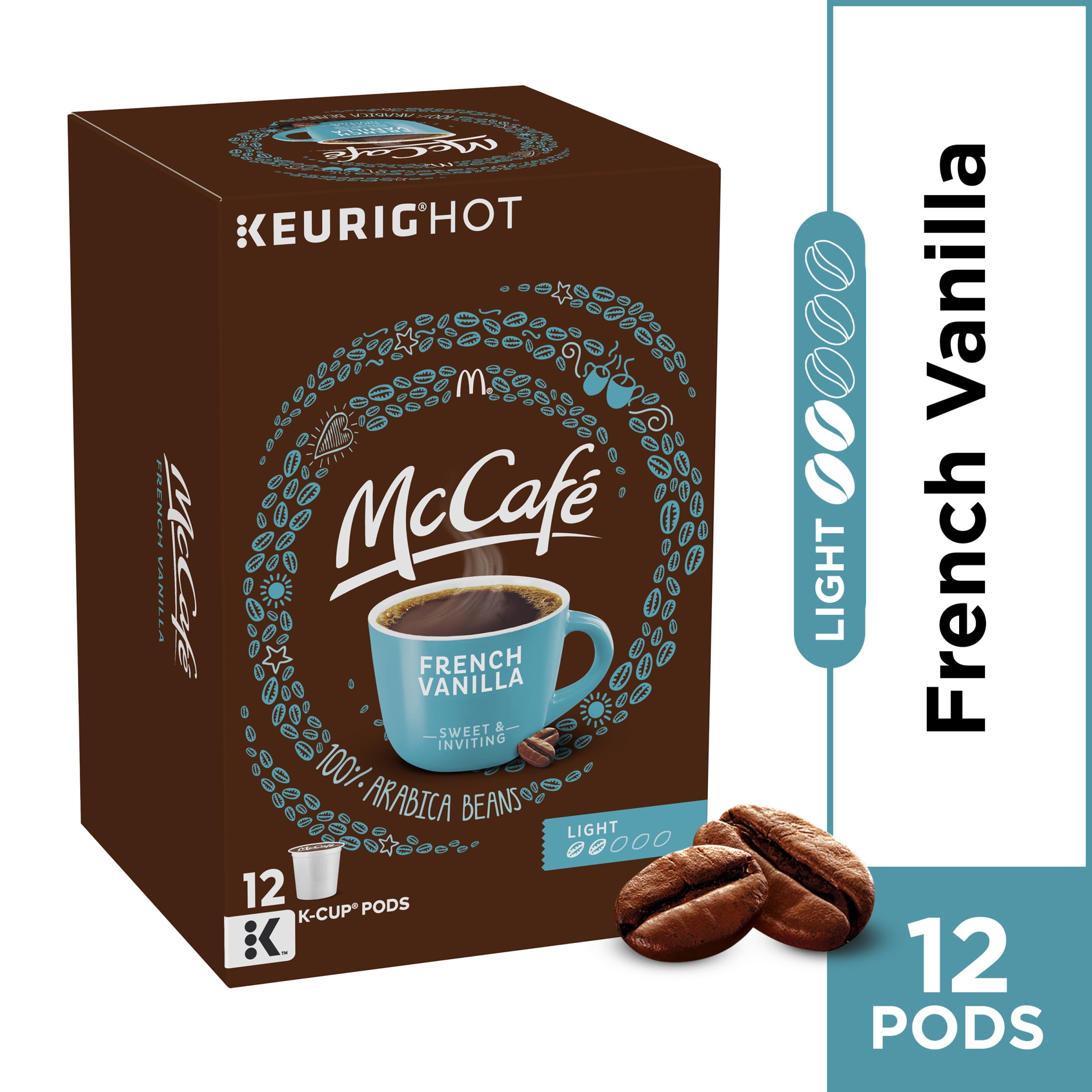 McCafe Light Roast French Vanilla Coffee KCup Pods, Caffeinated, 12 ct