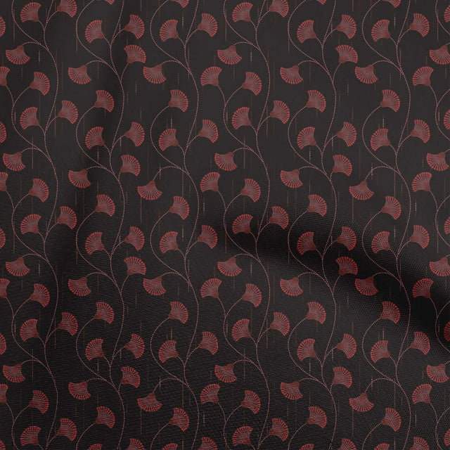 oneOone Cotton Poplin Twill Red Fabric Floral Sewing Craft Projects Fabric Prints By Yard 56 Inch Wide