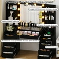 thumbnail image 6 of Ktaxon Large Makeup Vanity with 9 Drawers, Flutted Vanity Table Set with Lighted Mirror, Get Ready with Me, Black, 6 of 8