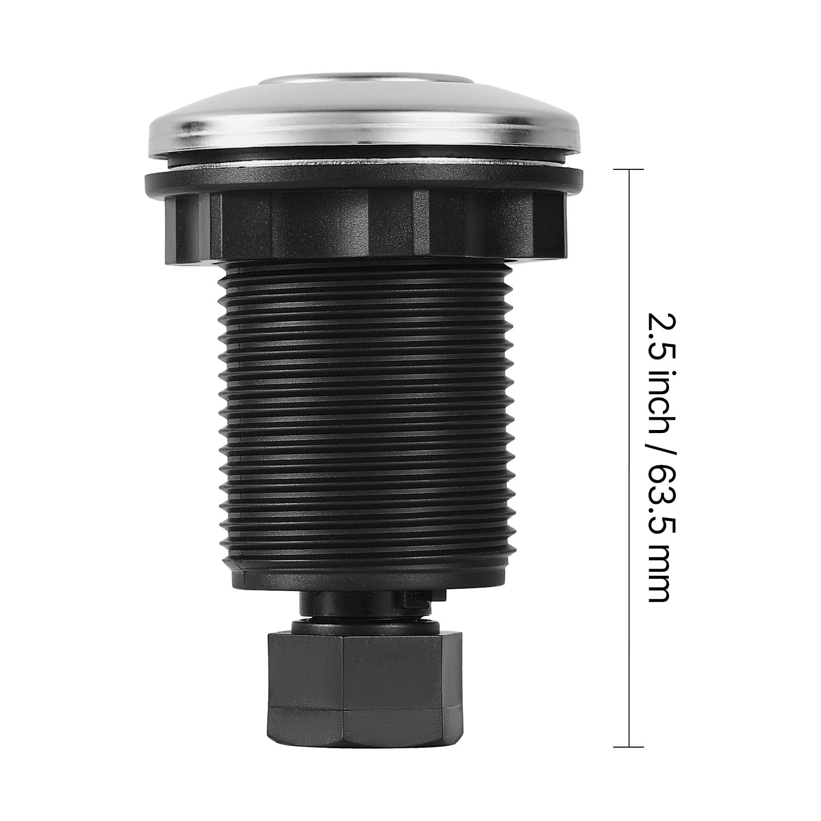 Garbage Disposal Air Switch Kit 2.5 Inch Button, Stainless Steel Cover 1.5m Air Tube, Sink Top Push Button for Kitchen Food Waste Disposal Up to 2HP