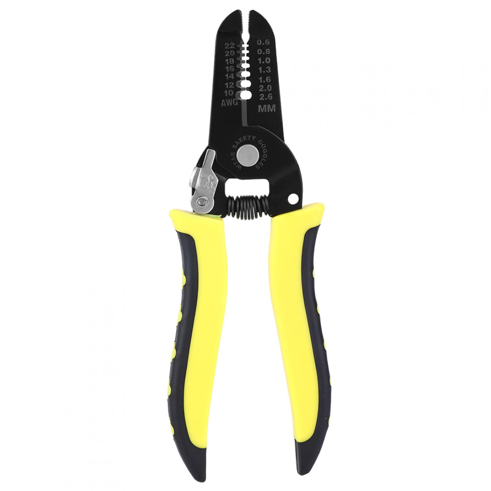 Adjustable, 0.6-2.6MM Multifunctional Cable Wire Strippers Pliers Cutter Steel 