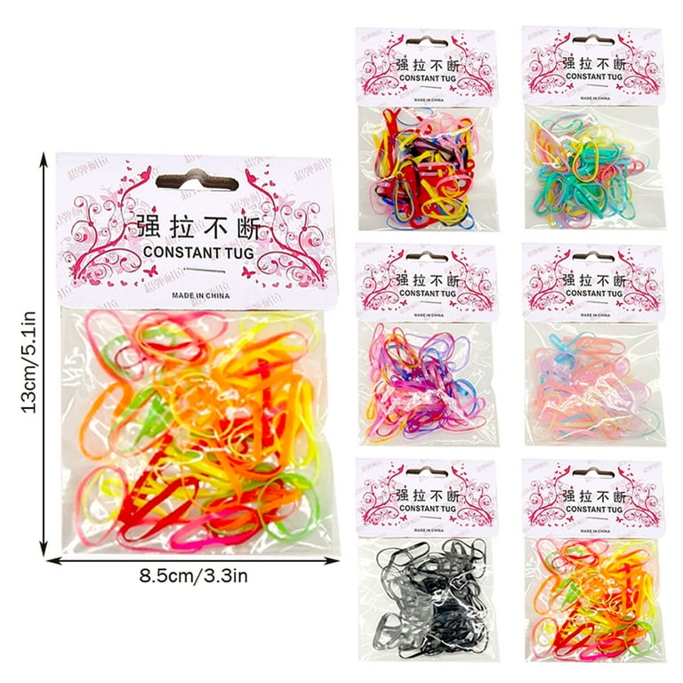 Lmtime Colorful Rubber Band Kids Girl Colorful Fashion Disposable Rubber Band Elastic Hair Band Thin Small Ponytail Hair Elastics Daily Life Big Size