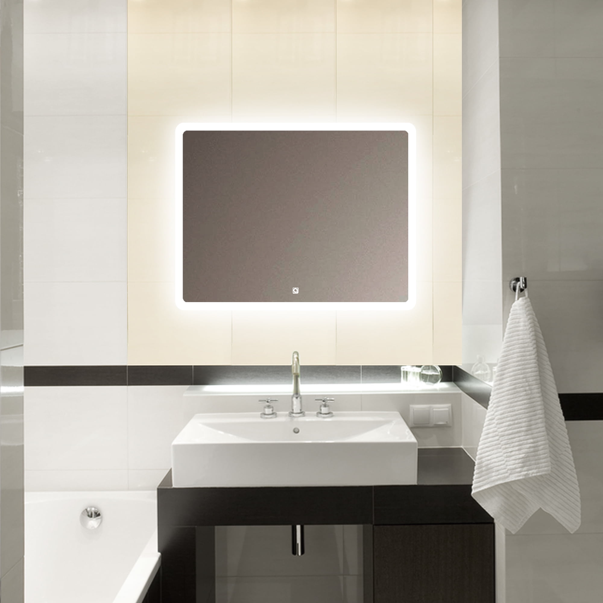 Bathroom mirror 5MM high-Definition Copper-Free Silver Mirror Simple Frameless Simple Modern Toilet Vanity Mirror Makeup Mirror Wall Hanging
