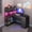 Black, variant on Multi-Function L-Shaped Computer Desk – 6 Drawers, 5-Tier Storage, LED Lighting, Power Outlets & USB/Type-C, Reversible Corner Gaming Workstation for Home Office, Black