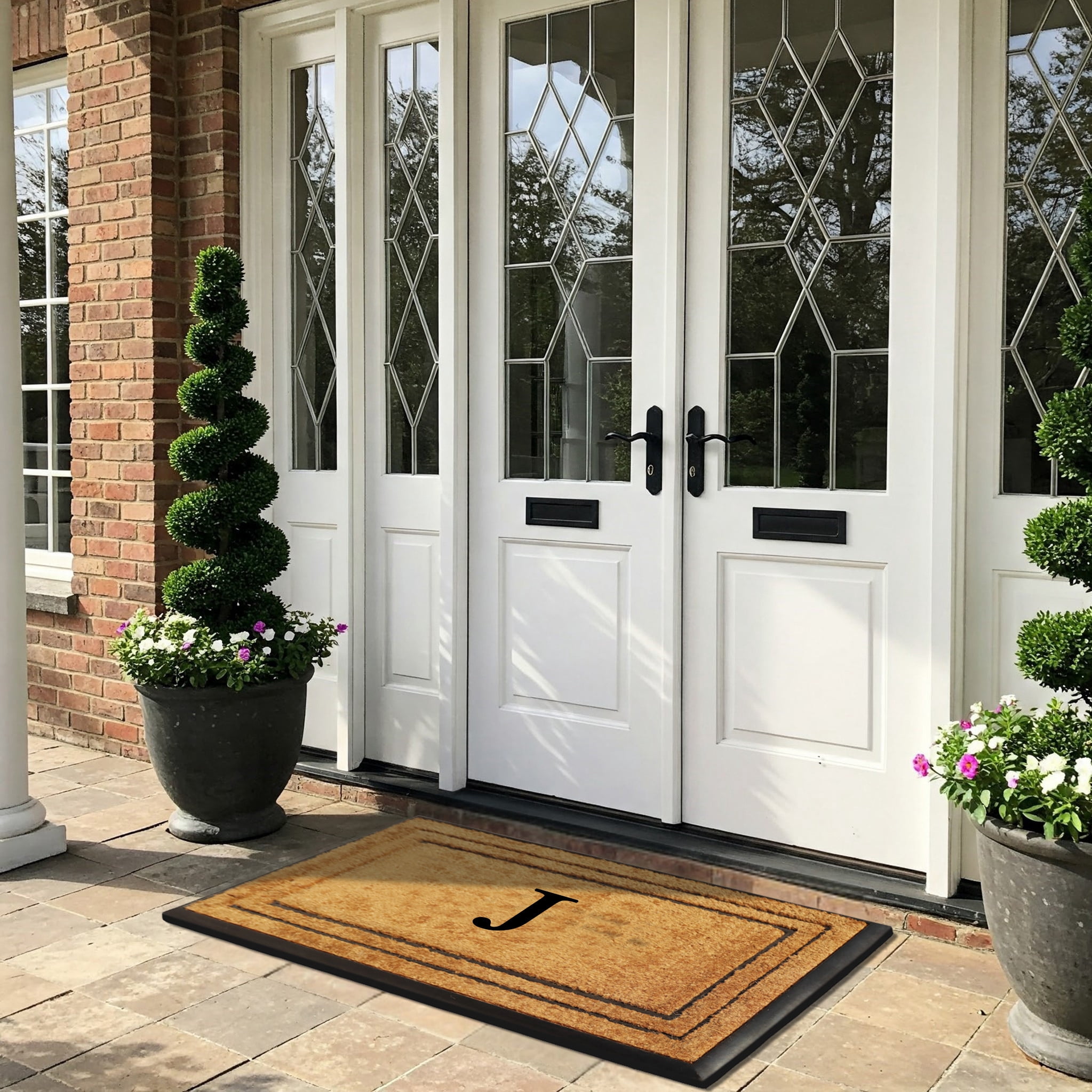 A1 Home Collections Natural Coir & Rubber Door Mat, Long-Lasting Entrance Doormats for Front Door, Thick & Non-Slip Durable Outdoor Entry Mat 25" x 57"