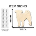 thumbnail image 2 of Unfinished Wood Pug Dog Shape - Craft - up to 46" DIY 3" / 1/2", 2 of 3