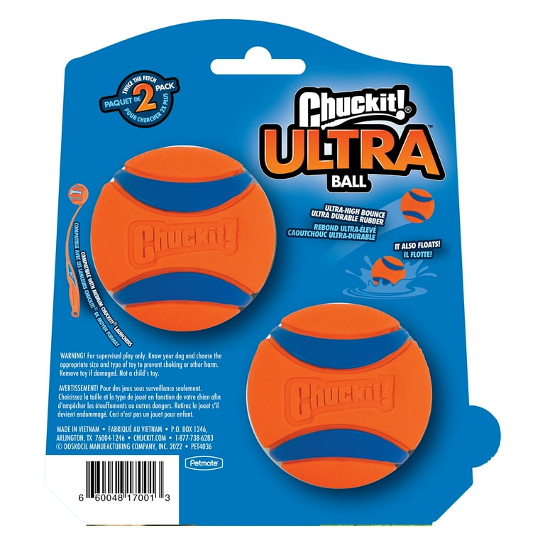 Chuckit Ultra Ball for Medium Dogs Durable Rubber Fetch Toy Pack of 2 Orange Suitable for Aggressive Chewers Walmart