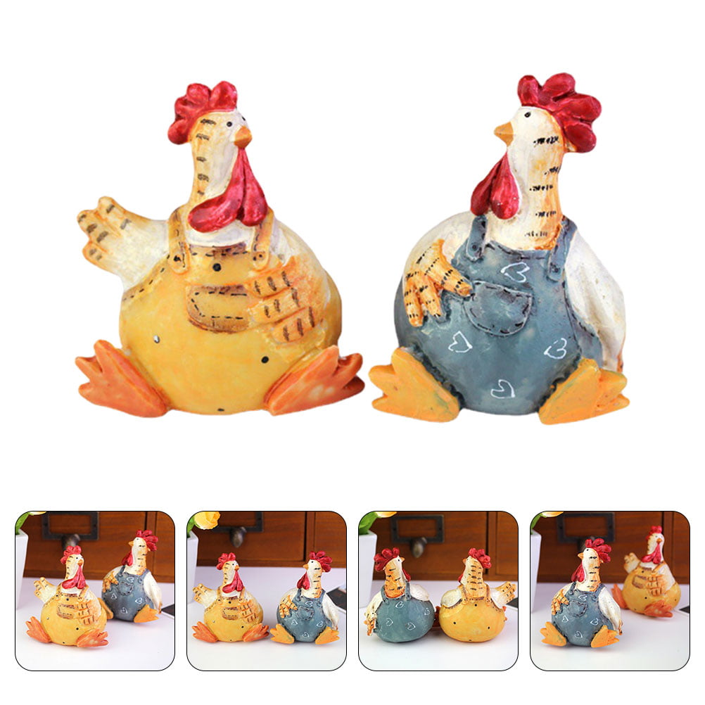 Hemoton 2pcs Easter Chicken Shape Craft Decorative Miniature